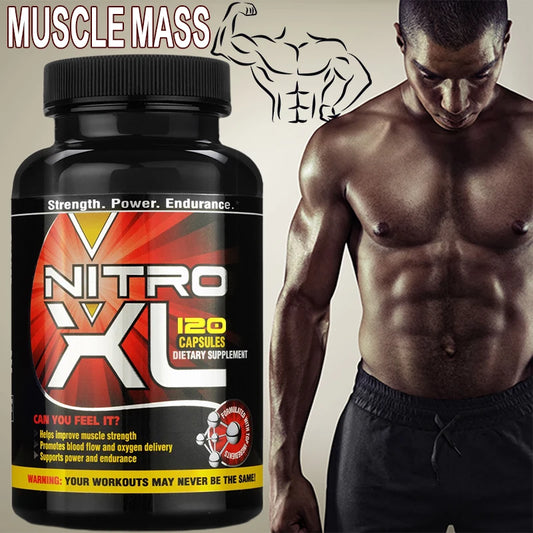 Nitro XL - Premium Nitrogen Booster for Boosting Endurance and Muscle Growth, Boost Sexual Performance, 120 Capsules