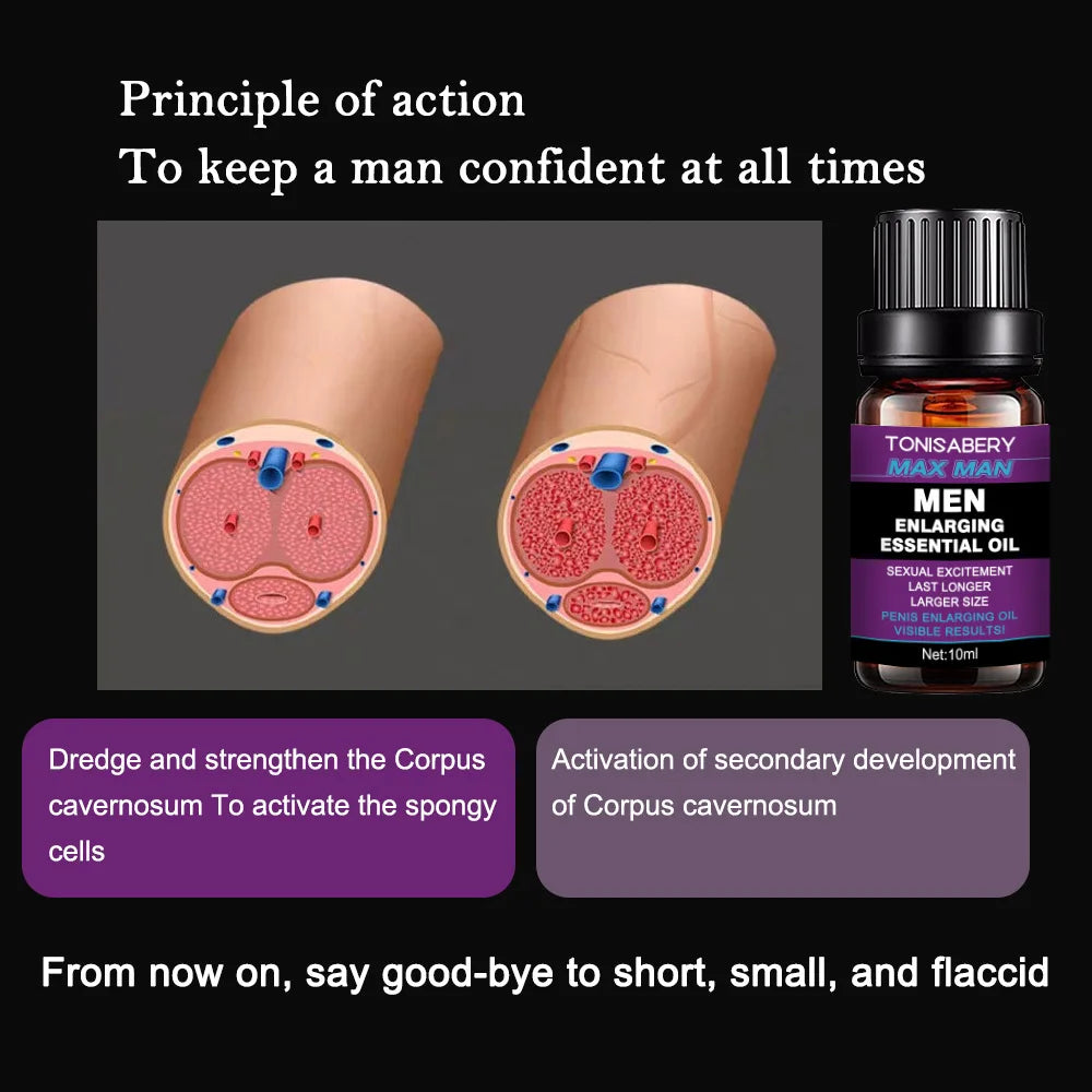 MAX MAN Penis erection enlargement essential oil increases growth prolongation delay cream men's ejaculation extender sex toy 10ml