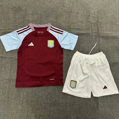 2024-25 Aston Villa Home Kids Soccer Jersey Suit