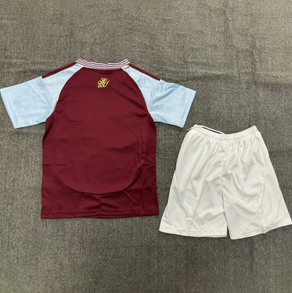 2024-25 Aston Villa Home Kids Soccer Jersey Suit