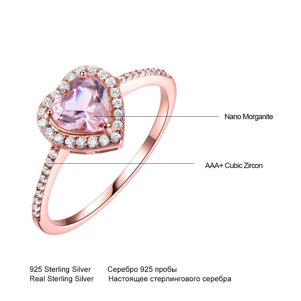 925 Sterling Silver Morganite Pandora Ring