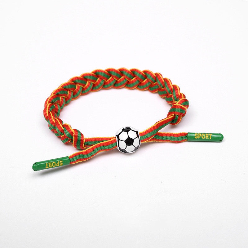 Football Star Braided Bracelet - Country Flags