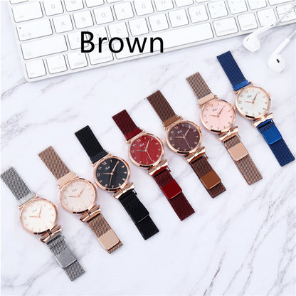 Conjunto de regalo Comfort: cinturón de disco tejido, reloj de cuarzo, collar y pulsera (conjunto de 6 piezas)