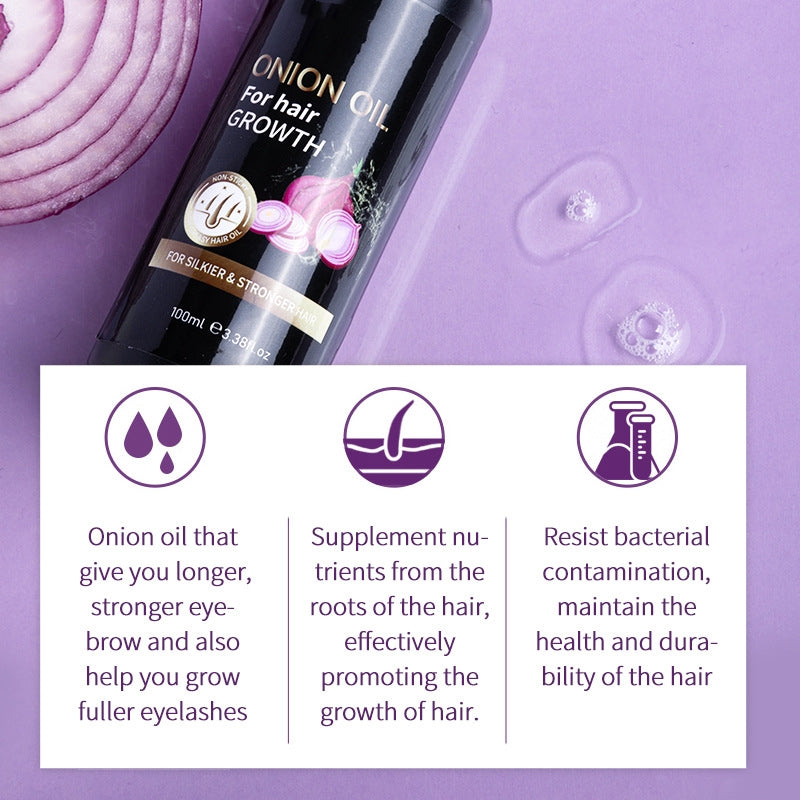 GERUVAN Onion Oil - Moisturizing Onion Hair Oil Spray for Hair Growth - Hair Thickening Oil for Dry, Colored, and Damaged Hair Repair