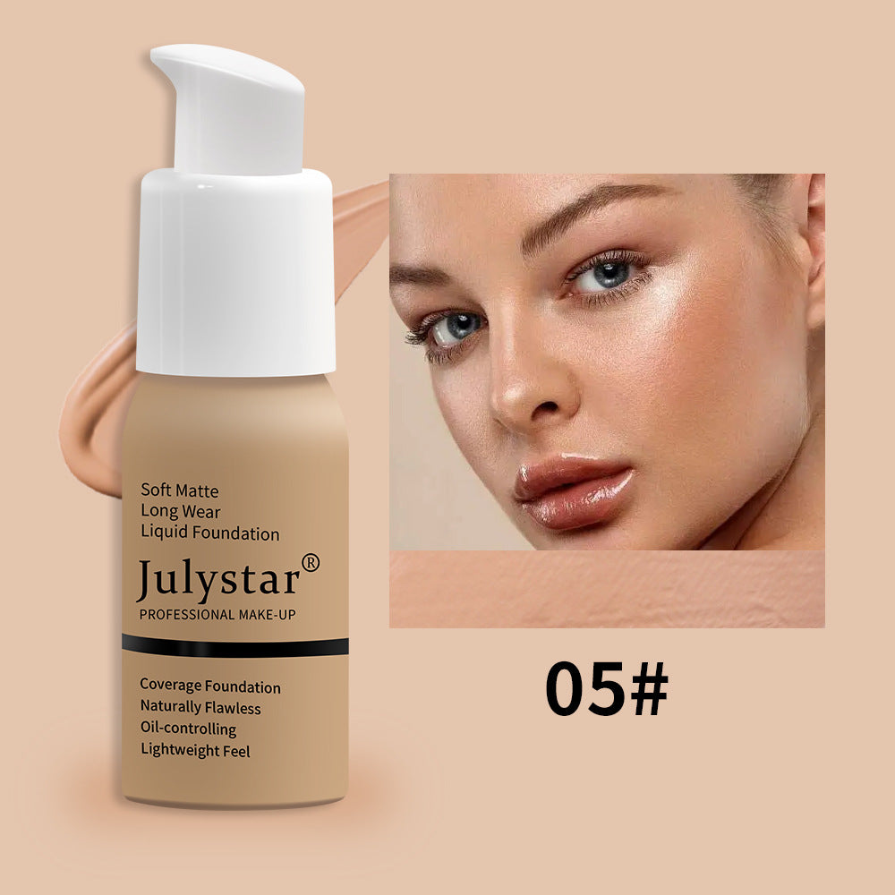 JULYSTAR JULYSTAR كريم أساس وكونسيلر سائل مقاوم للماء يدوم طويلاً