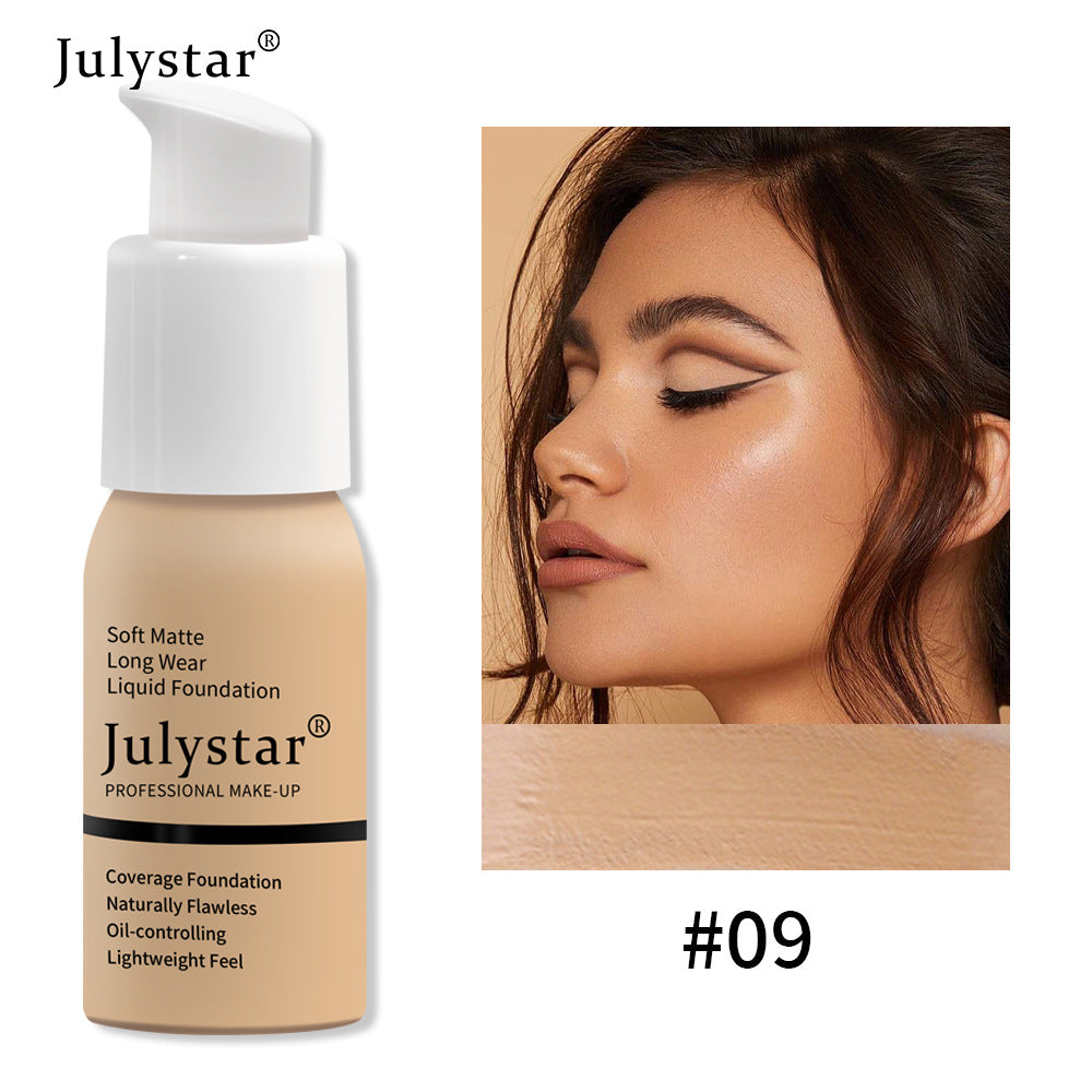 JULYSTAR JULYSTAR كريم أساس وكونسيلر سائل مقاوم للماء يدوم طويلاً