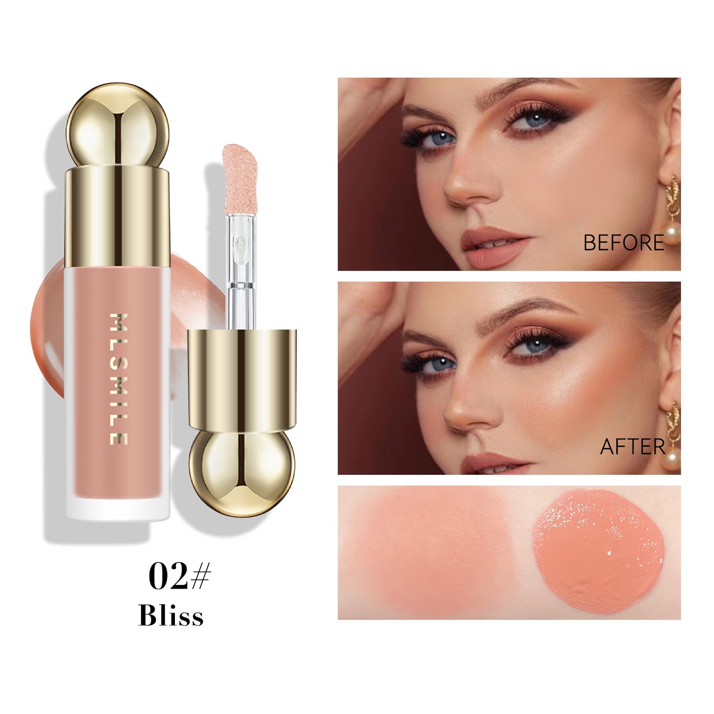 4-Piece SET - 4 Color Lipstick with Cigarette Pack, Blush, Glossy Liquid Lipstick, Double-Sided Eyeshadow and Eyeliner