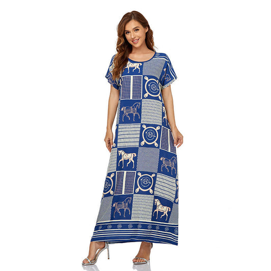 Long-sleeved maxi dress for plus-size modest wear