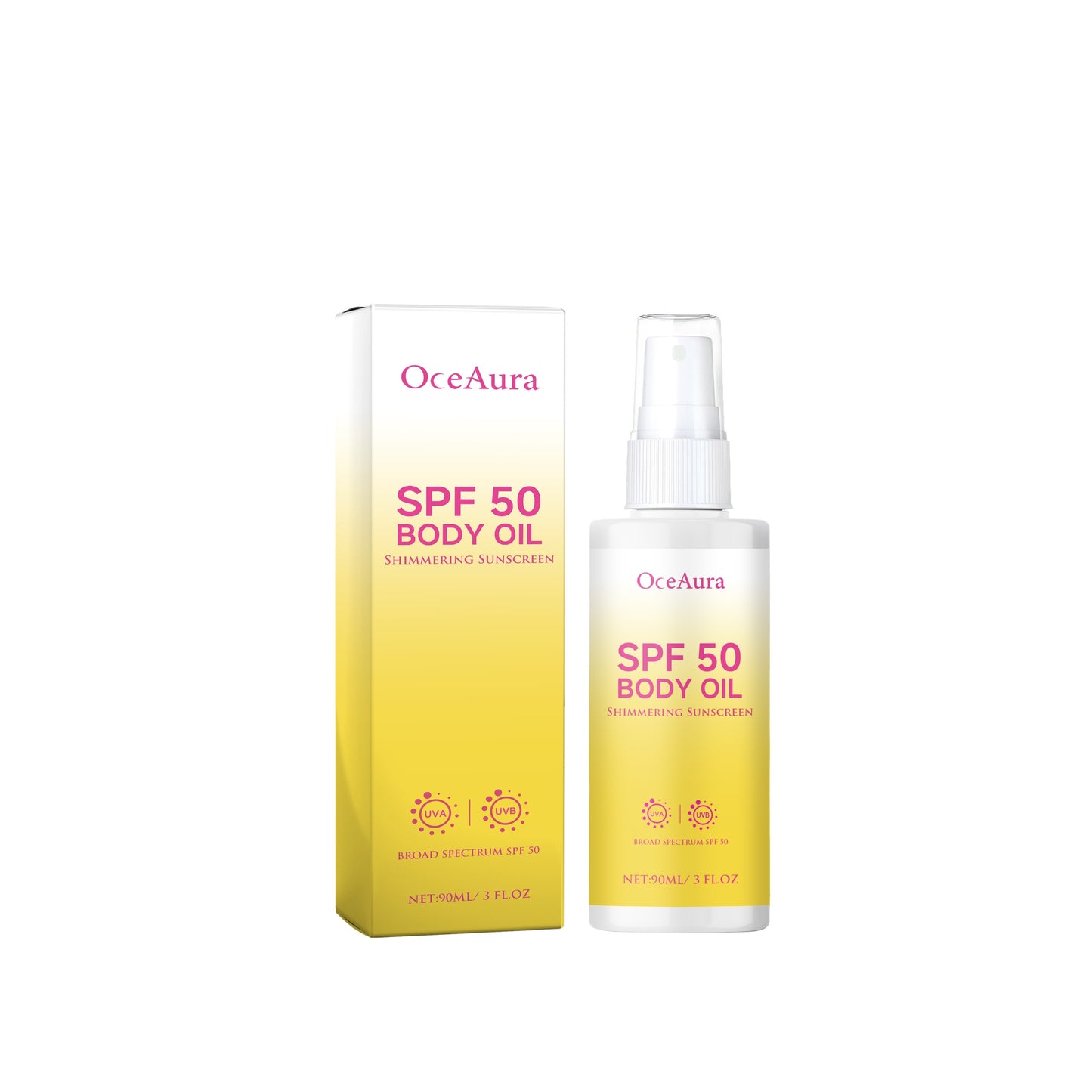 Aceite corporal en spray protector solar UV OCE AURA SPF 50+ 90 ml