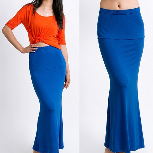 Candy-colored Casual Sheath Skirt Fishtail Skirt