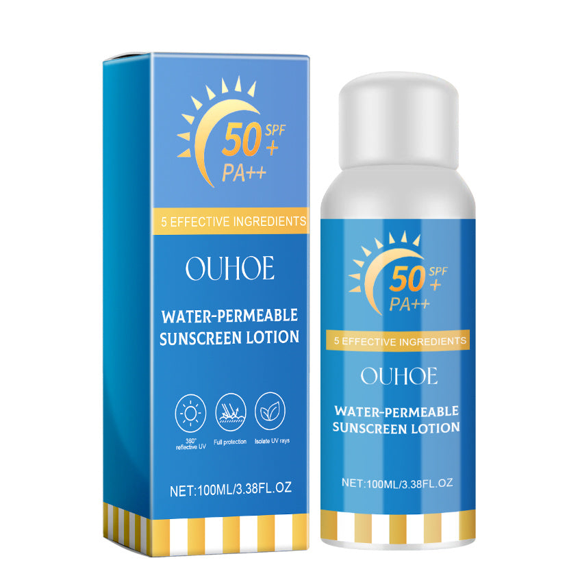 Loción protectora solar en aerosol resistente al agua OUHOE FPS: 50+ PA+++ 100 ml 