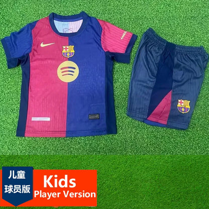 2024-25 Barcelona Home Kids Soccer Jersey Suit