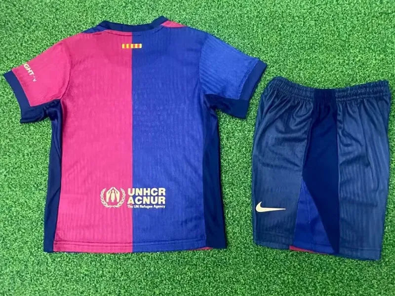 2024-25 Barcelona Home Kids Soccer Jersey Suit