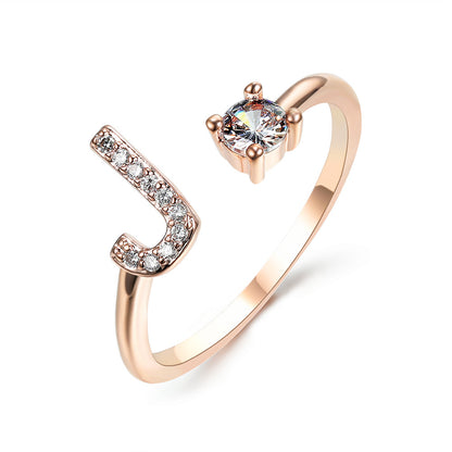 New Design Adjustable Letter Elegant Ring