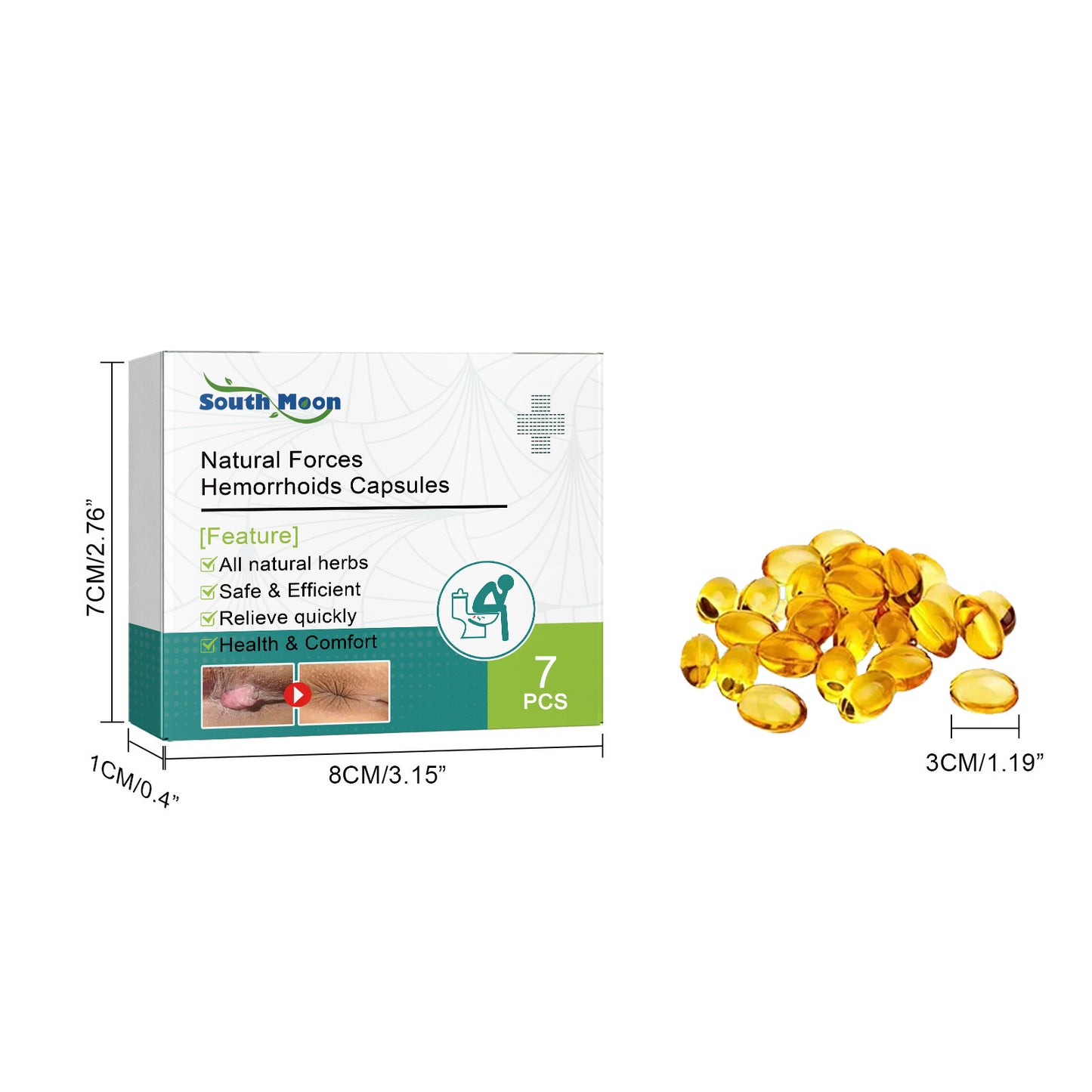 SOUTH MOON Hemorrhoids Capsule Relieves Perianal Itching