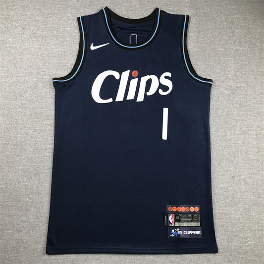 2024/25 Clippers HARDEN #1  New City Navy Blue NBA Jerseys