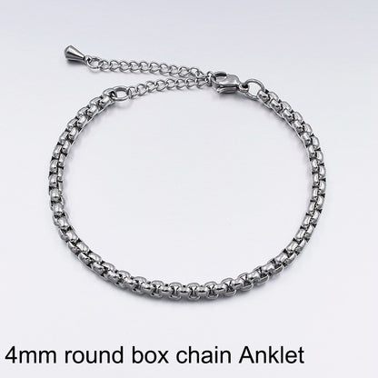 Korean Version Titanium Steel Ankle Bracelet