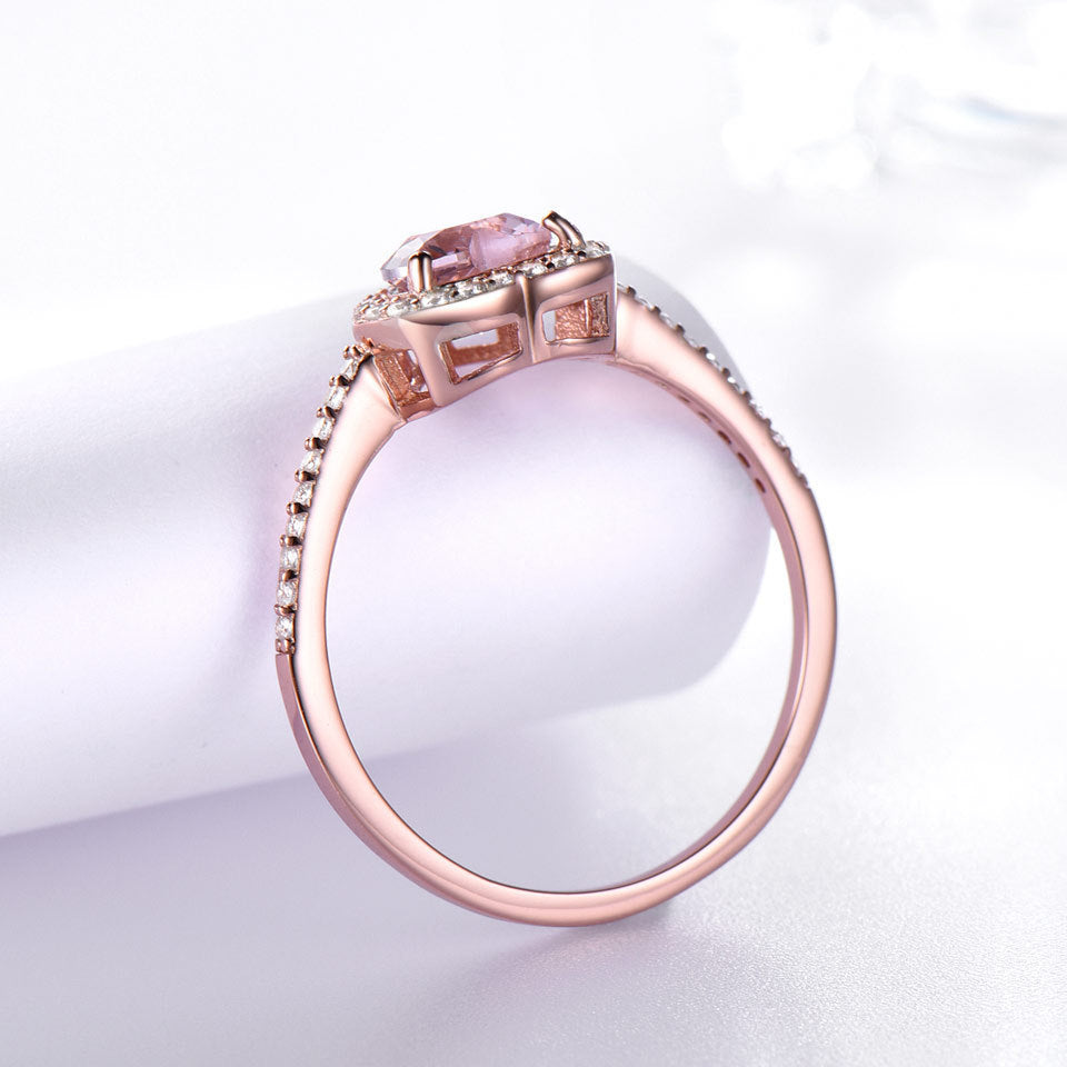 925 Sterling Silver Morganite Pandora Ring