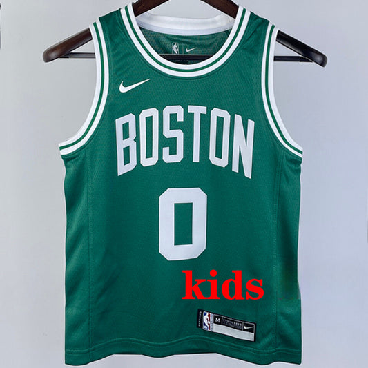 Boston Celtics TATUM #0 Green Kids NBA Jersey