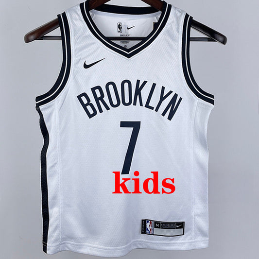 Brooklyn Nets DURANT #7 White Kids NBA Jersey