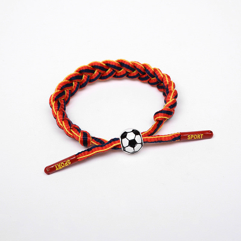 Football Star Braided Bracelet - Country Flags