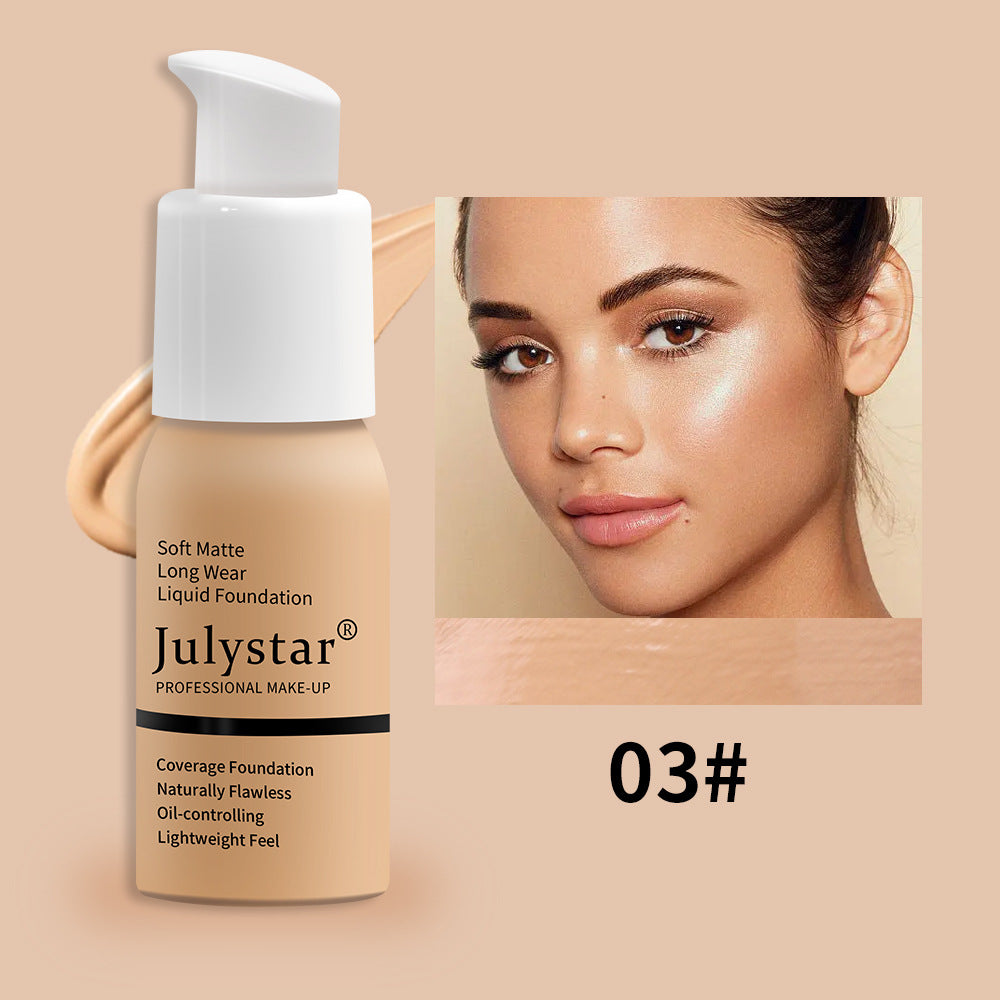 JULYSTAR JULYSTAR كريم أساس وكونسيلر سائل مقاوم للماء يدوم طويلاً