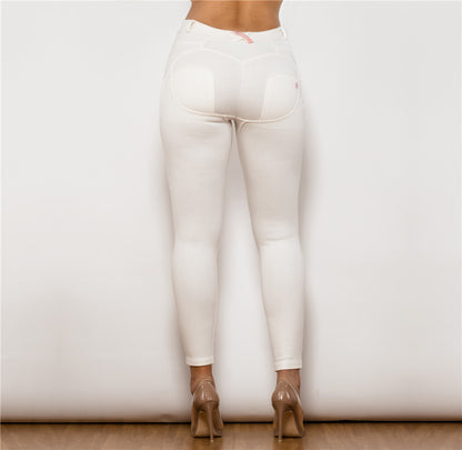 Shascullfites Melody Cotton Shaping Leggings Booty Lifting Anti Cellulite White Pants