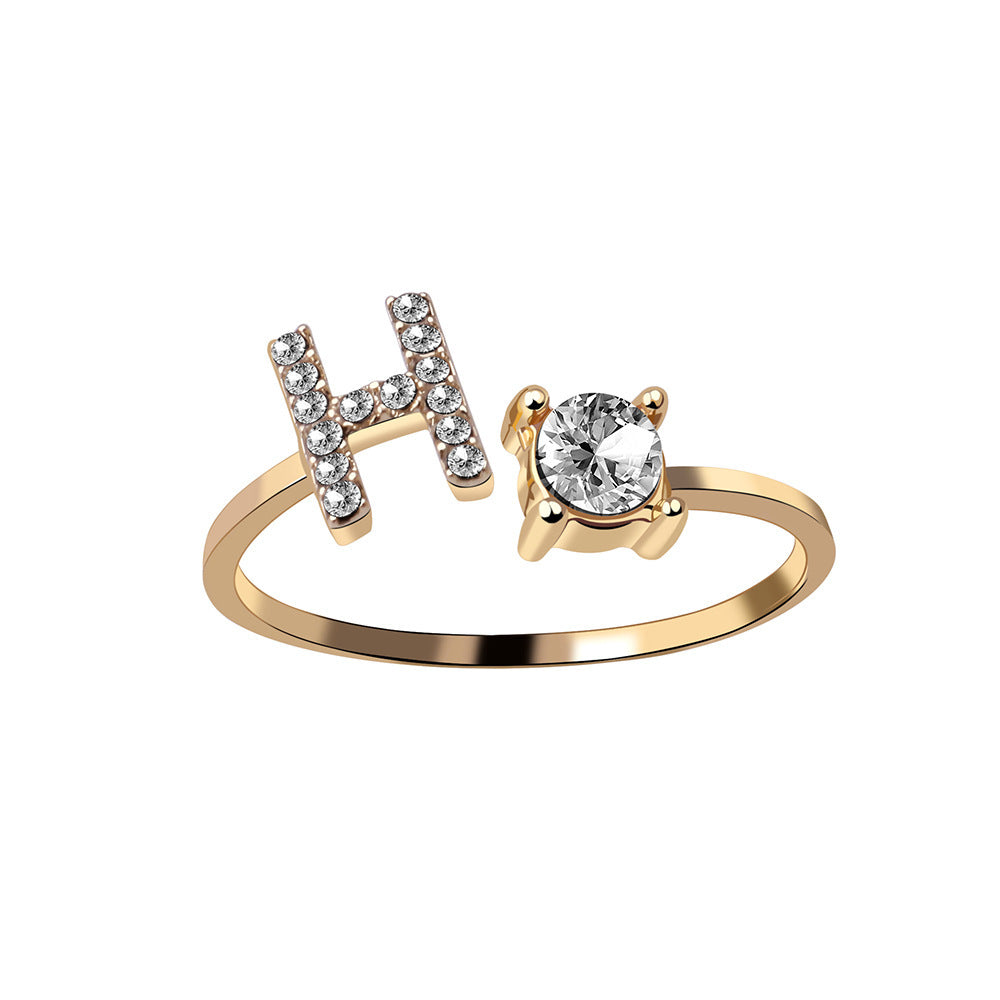 New Design Adjustable Letter Elegant Ring