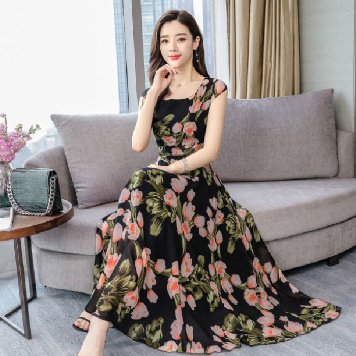 Bohemian Breeze Long Dress - Fashionable Temperament Big Skirt Bohemian Long Dress