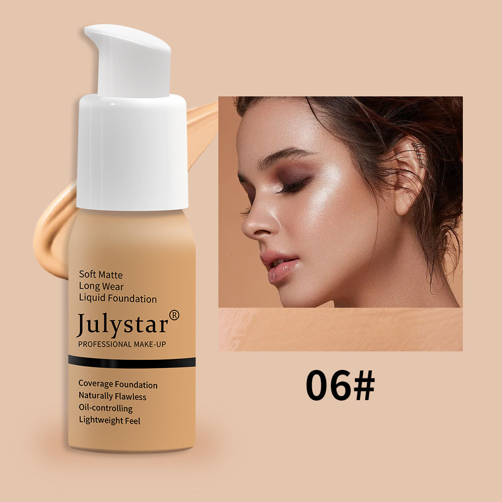 JULYSTAR JULYSTAR كريم أساس وكونسيلر سائل مقاوم للماء يدوم طويلاً