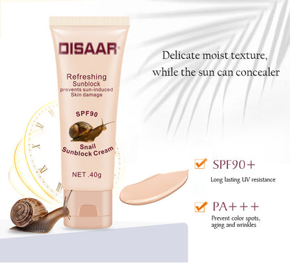 DISAAR Waterproof Concealer Anti-Sweat Anti-Aging Sunscreen Lotion Cream for Sensitive Skin SPF 90+ PA++++