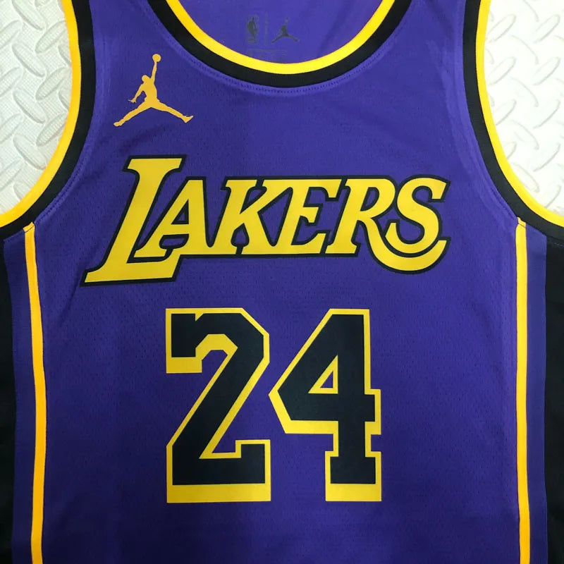 Lakers BRYANT #24 Purple Top Quality Hot Pressing NBA Jersey (Trapeze Edition)