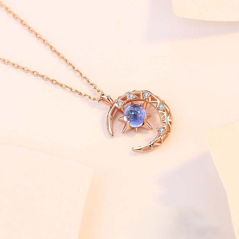 Elegant Moon and Star Necklace