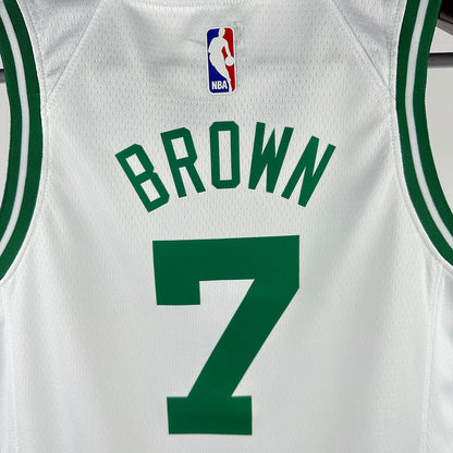 2025 Celtics BROWN #7 White Kids NBA Jersey