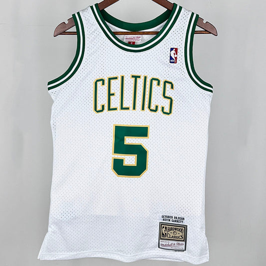 2008 Celtics GARNETT #5 White Retro NBA Jersey