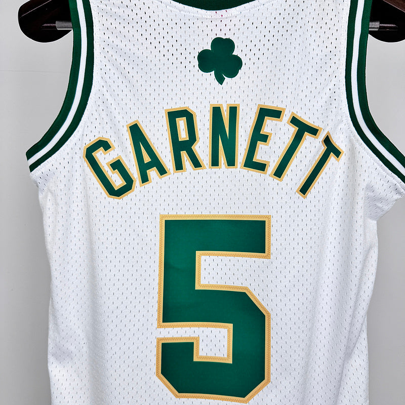 2008 Celtics GARNETT #5 White Retro NBA Jersey