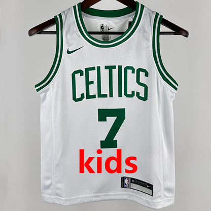 2025 Celtics BROWN #7 White Kids NBA Jersey