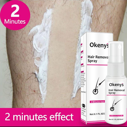 OKENYS Instant Effect Hair Removal Spray, Pain-Free Depilatory Cream for Genital Area, Underarms, and Full Body - Fast and Effective Solution