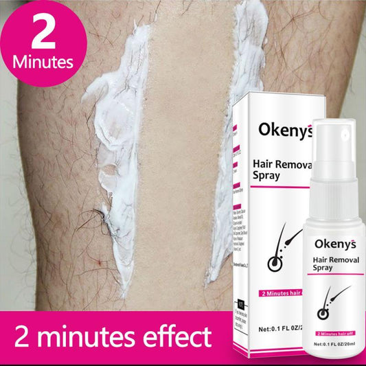 OKENYS Instant Effect Hair Removal Spray, Pain-Free Depilatory Cream for Genital Area, Underarms, and Full Body - Fast and Effective Solution