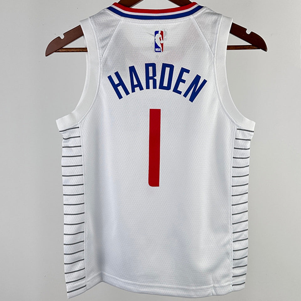 Clippers HARDEN #1 White Kids NBA Jersey