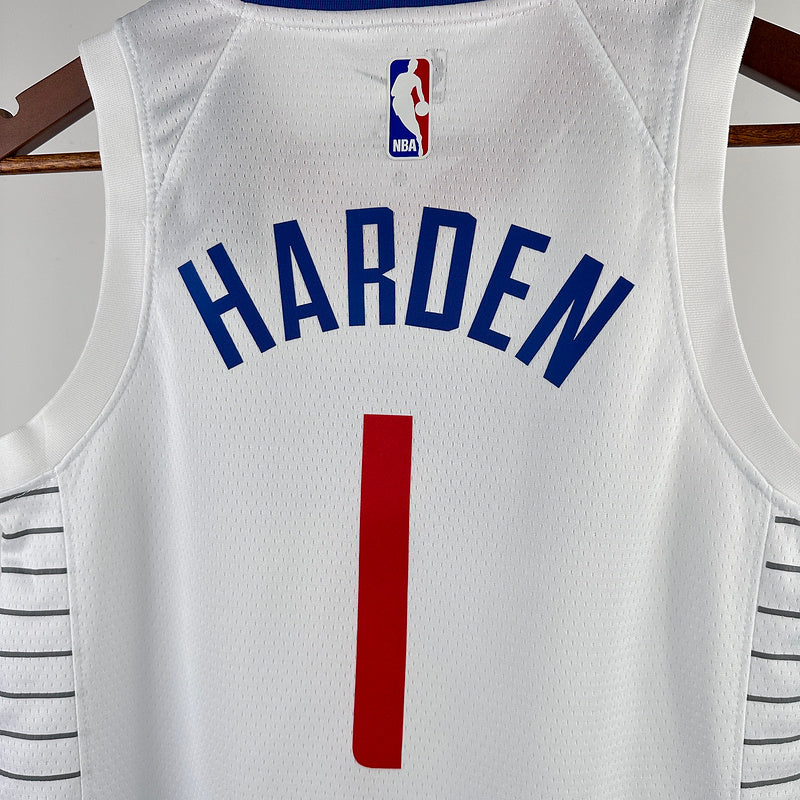 Clippers HARDEN #1 White Kids NBA Jersey