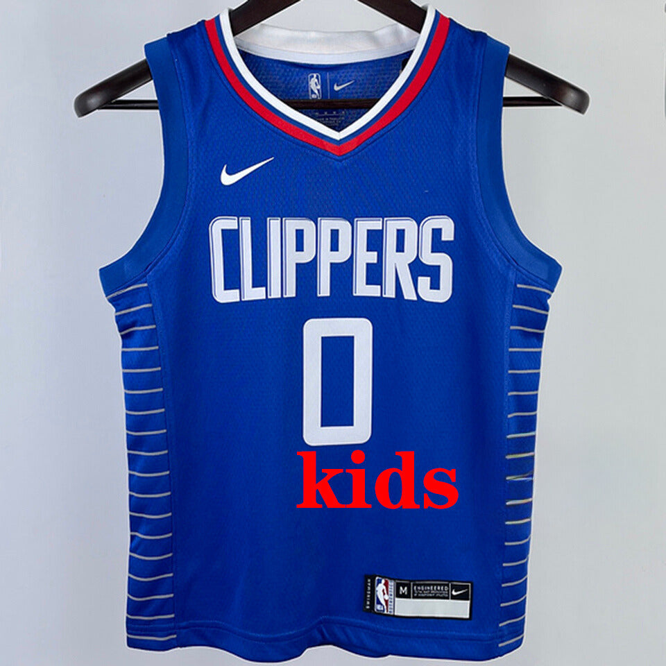 Clippers WESTBROOK #0 Blue Kids NBA Jersey