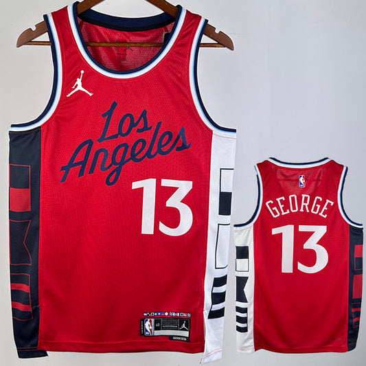 2024/25 Clippers GEORGE #13 Red NBA Jerseys