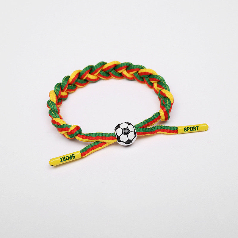 Football Star Braided Bracelet - Country Flags