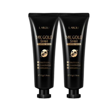 LAIKOU Snail Essence 24K Gold Foil Anti-Aging and Anti-Wrinkle Peel-Off Moisturizing Mask