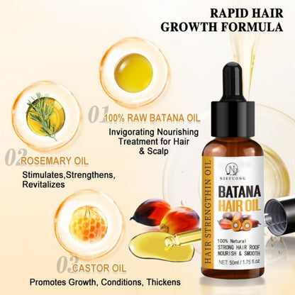 African Hair Growth Products - 100% Pure Batana Hair Growth Oil for Hair Loss Prevention, Strengthens and Extends Hair, Prevents Breakage