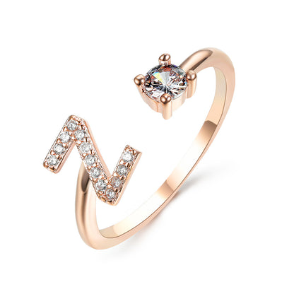 New Design Adjustable Letter Elegant Ring