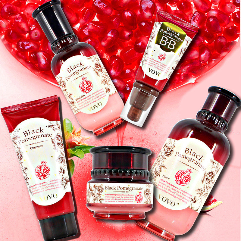 VOVO BLACK Pomegranate Moisturizing & Softening Skincare - Pomegranate Juice, Pomegranate Milk, Pomegranate Cream, Pomegranate Serum, Pomegranate Eye Cream, Pomegranate Cleanser