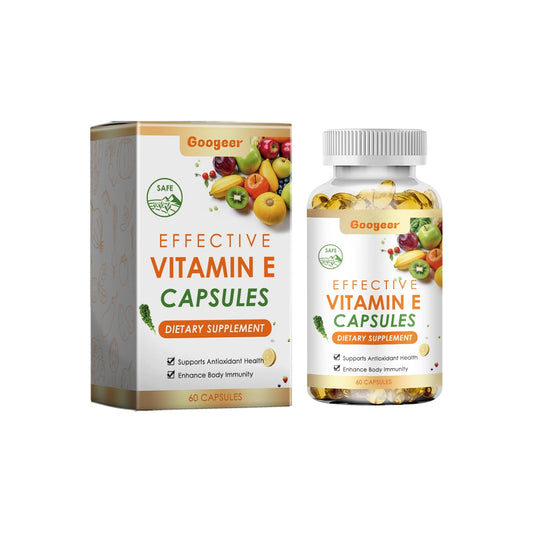 Vitamin E Capsules - Antioxidant, Skin and Eye Health Protecting, Immune System Supporting Dietary Supplement