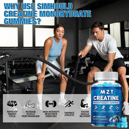 Creatine Gummies - MZT Creatine Monohydrate Gummies, A Tasty Support for Your Muscles